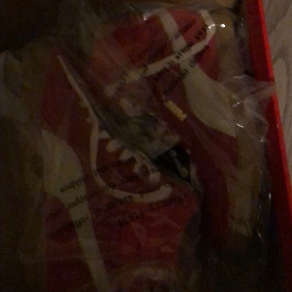 Puma red leather wedge